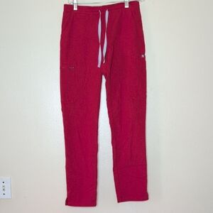 FIGS Technical collection Red Cargo Pockets with grey Drawstrings Pant Scrubs XS